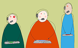 位图 人物 色彩 绿色 橙色 免费素材