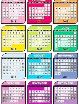 彩色玻璃的日历