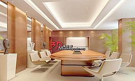 Meeting room 会议室 多人会议室 带贴图 VR渲染 室内效果图 09