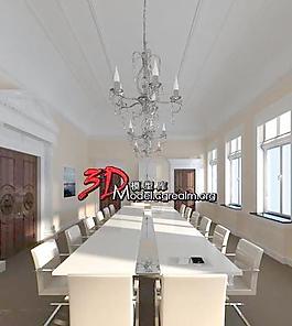 Meeting room 会议室 多人会议室 带贴图 VR渲染 室内效果图 06