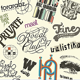 位图 英文 数字 黑色 米黄色 免费素材