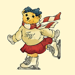 位图 动物 英文 米黄色 红色 免费素材