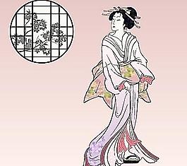日本仕女图图片_日本仕女图素材_日本仕女图模板免费下载-六图网