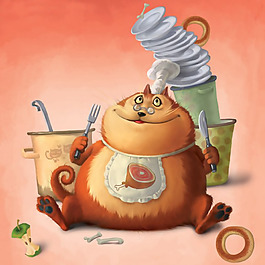 位图 插画 卡通风格 动物 松鼠 免费素材