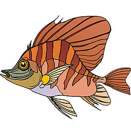 印花矢量图 鱼类 海洋生物 免费素材