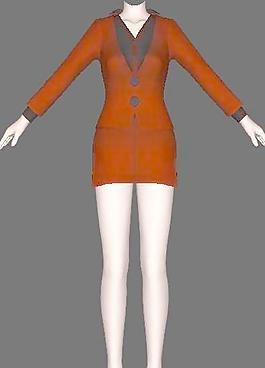 3d箱娘服装 01_08 红色职业装