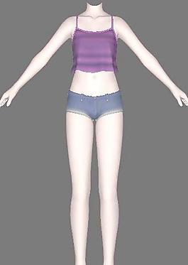 吊带衫 超短裤 01_00 箱娘服装