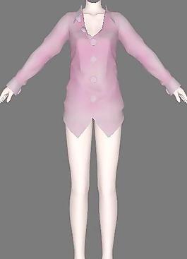 女生长衬衫14，3D箱娘服装