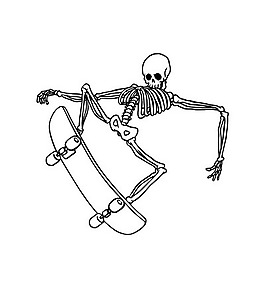 印花矢量图 黑白色 骷髅头 滑板运动 朋克风格 免费素材