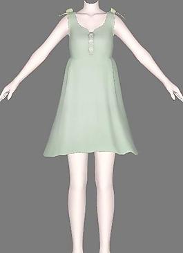 绿色连衣裙04 3D箱娘服装