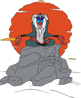 印花矢量图 狒狒 太阳 石头 休息 免费素材