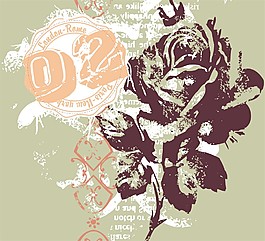 印花矢量图 文字 数字 优雅植物 花朵 免费素材