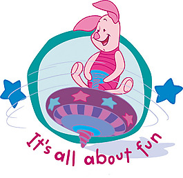 印花矢量图 动物 小猪 Piglet 文字 免费素材
