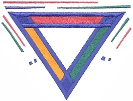 绣花 红色 橙色 绿色 三角形 免费素材