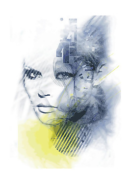 印花矢量图 人物 女人 抽象人物 色彩 免费素材