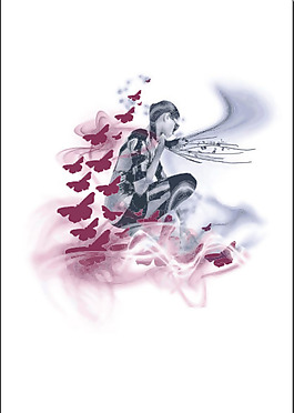 印花矢量图 人物 女人 抽象人物 色彩 免费素材