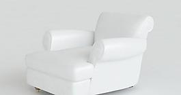 arm chair w 白色单人皮沙发
