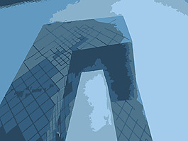 中央电视台建筑景观的小角