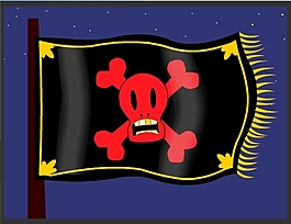 位图 灵异 骷髅 旗子 色彩 免费素材