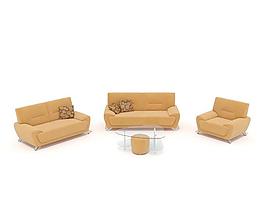 时尚靠背沙发 茶几一套016（带贴图）