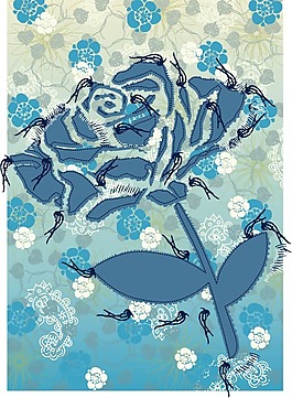 印花矢量图 T恤图案 花 藤蔓 免费素材