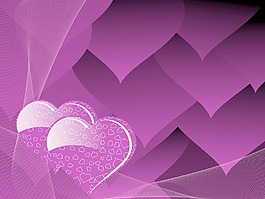 紫心形状的爱的背景