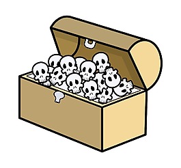 颅骨的充满躯干卡通插画矢量