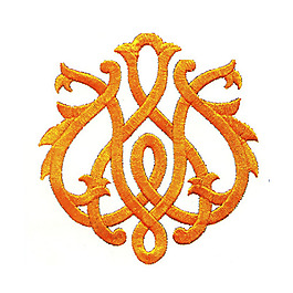 绣花 花边 橘黄色 家纺 免费素材