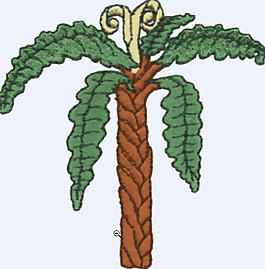绣花 棕树 绿色 免费素材