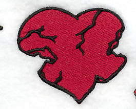 绣花 色彩 黑色 红色 爱心 免费素材