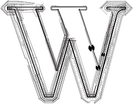 技术字体字母W