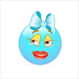 微笑符号面矢量-少女的表达