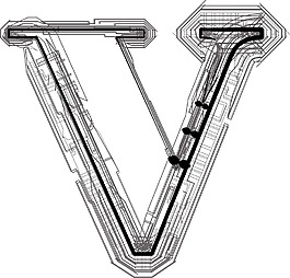 字体的字母V技术
