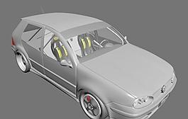 VW Golf 4汽车(带贴图)