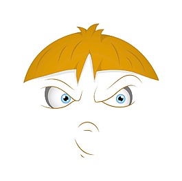 发型的愤怒的表情