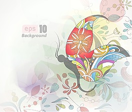 矢量抽象的彩色蝴蝶