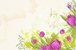 五颜六色的花的矢量插图