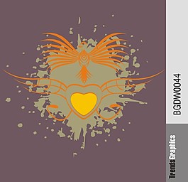 心形矢量印花素材