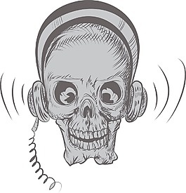 耳机颅骨矢量元素