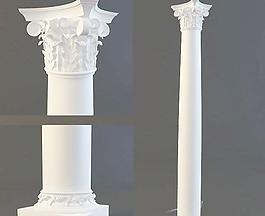 Classic Column Corinf 柱子 白色柱子