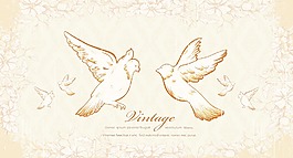 老式的鸟类矢量插画