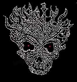 烫钻 骷髅头 黑白色 红色 恐怖 免费素材