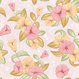 与老式的花朵图案矢量元素