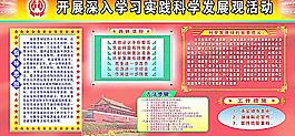 科学发展宣传展板（红色风格）图片