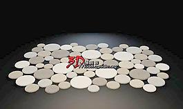 Carpets 绒毛地毯 圆形地毯 圆形踏石形状地毯 010