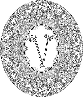 手绘字体字母W矢量插画