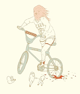 位图 插画 抽象人物 交通 自行车 免费素材