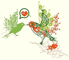 位图 插画 图案概括 动物 鸟类 免费素材