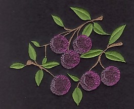 绣花 杨梅 紫色 绿色 水果 免费素材