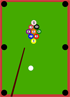 9球两个球红色的桌球台球斯诺克台球矢量素材下载台球桌动量守恒台球